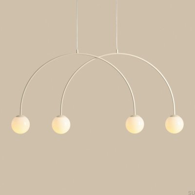 Luminária Pendente Una 4 S Metal Creme