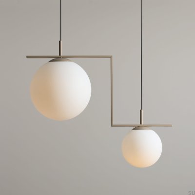 Luminária suspensa Zac 2 Metal Bege