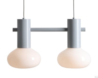 Luminária suspensa Flo 2 S cinza metálica