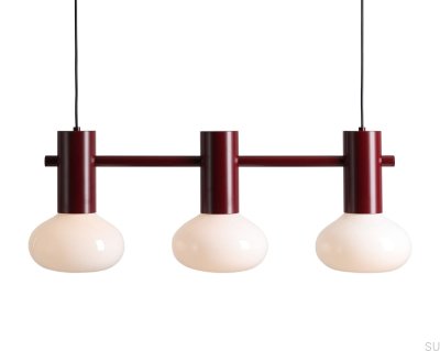 Luminária Pendente Flo 3 S Metal Vermelha