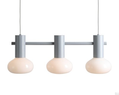 Luminária pendente Flo 3 S cinza metálica