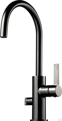 Torneira de cozinha com válvula para lava-louças ARM184 Latão Preto Cromado