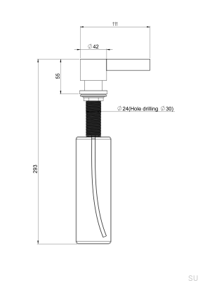 Dispensador de sabão ARM228 Latão Níquel Escovado