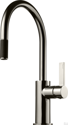 Torneira de cozinha retrátil ARM375 Latão Preto Platina