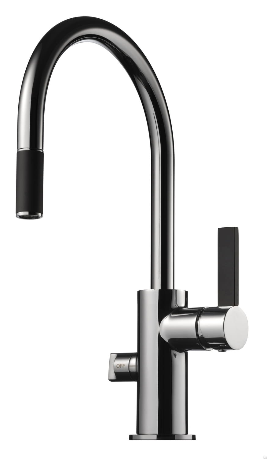 9426342--Bateria-kuchenna-z-wyciąganą-wylewką-i-z-zaworem-do-zmywarki-ARM385-Mosiężna-Srebrna-Chromowana-z-Czarnym-Tapwell-Skandynawskie-Uchwyty_1