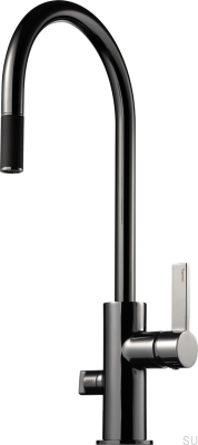 Torneira de cozinha com válvula para lava-louças ARM885 Latão Preto Cromado