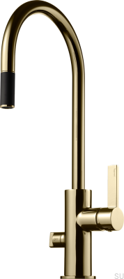 Torneira de cozinha com válvula para lava-louças ARM885 Latão Mel Dourado