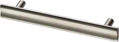 Puxador de móvel oblongo Bean 128, latão, níquel escovado