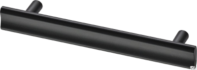 Puxador para móveis Bean 128 oblongo, latão, preto fosco