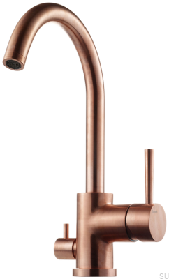 Torneira de cozinha com válvula para lava-louças EVO184 Cobre escovado sem pintura