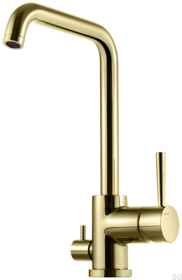 Torneira de cozinha com válvula para lava-louças EVO984 Latão Mel Dourado