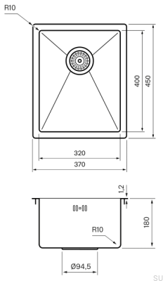 Pia de cozinha 3040 Aço Marrom PVD