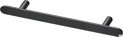 Puxador para móveis oblongo Pastille 128, latão, preto fosco