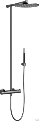 Conjunto de chuveiro TVM300 latão preto cromado