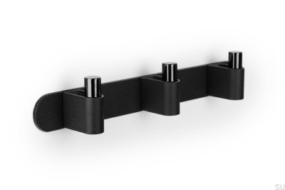 Cabide de parede Casey Rack 340 Alumínio Preto Titânio Polido