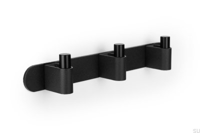 Cabide de parede Casey Rack 340 em alumínio preto fosco