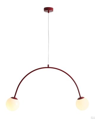 Luminária Pendente Una 2 Metal Borgonha