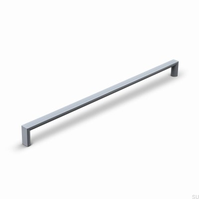 Puxador de Móveis Sala 320 Metal Alongado Cinza Prata