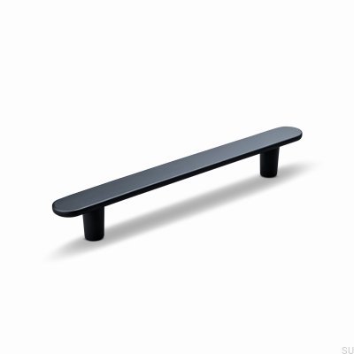 Puxador alongado para móveis Cesano 128, metal, preto fosco