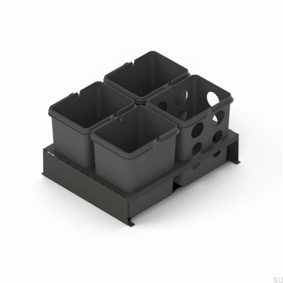Sistema de Recipiente para Triagem de Resíduos Merida 60x45 Cinza Escuro