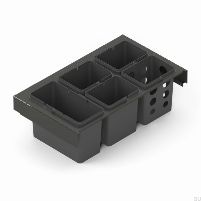 Sistema de Contêiner de Triagem de Resíduos Toledo 80x45 Cinza Escuro