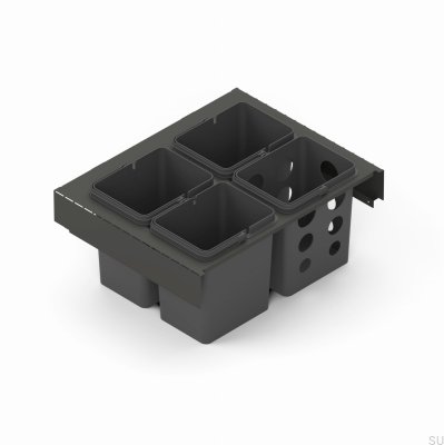 Sistema de Contêiner de Triagem de Resíduos Toledo 60x45 Cinza Escuro