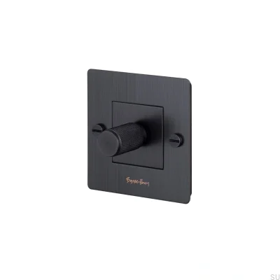 Dimmer LED Cross 1G 250W com logotipo, latão, bronze queimado, padrão europeu