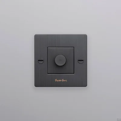 Dimmer LED Cross 1G 250W com logotipo, latão, bronze queimado, padrão europeu