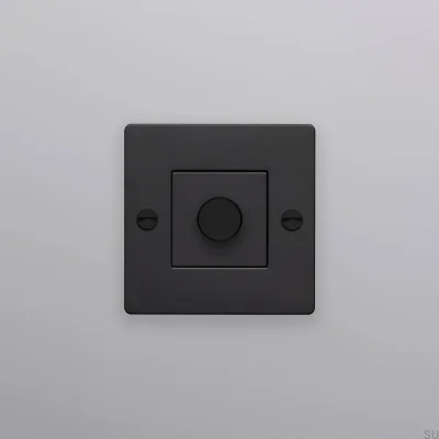 Dimmer padrão europeu LED Cross 1G 250W na cor preta (aço), sem logotipo.