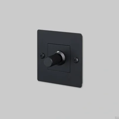Dimmer com interruptor sem logotipo LED Linear 1G 250W Aço Preto Padrão Europeu