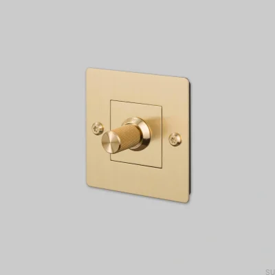 Dimmer com interruptor sem logotipo LED Linear 1G 250W Latão Padrão Europeu