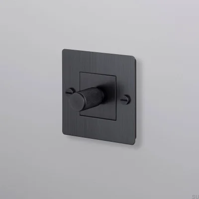 Dimmer LED Cross 1G 250W sem logotipo, latão, bronze queimado, padrão europeu