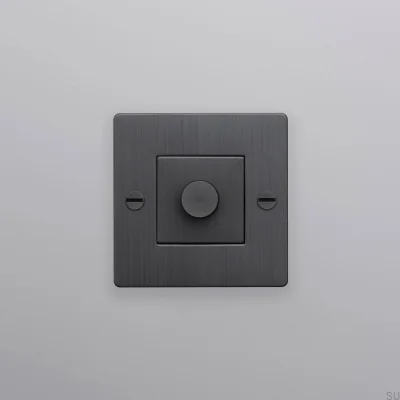 Dimmer LED Cross 1G 250W sem logotipo, latão, bronze queimado, padrão europeu