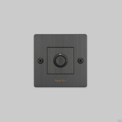 Luminária linear LED 1G com dimmer de 120W e logotipo, acabamento em latão e bronze queimado, padrão europeu.