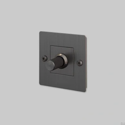Luminária linear LED 1G 120W com dimmer, sem logotipo, acabamento em latão, bronze queimado, padrão europeu.