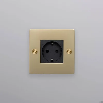 Tomada simples sem logotipo Tipo F Cruz 1G Latão Padrão Europeu