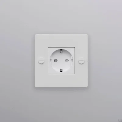 Tomada simples sem logotipo Tipo F Cruz 1G Aço Branco Padrão Europeu