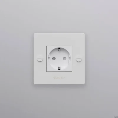 Tomada simples com logotipo Tipo F Cruz 1G Aço Branco Padrão Europeu