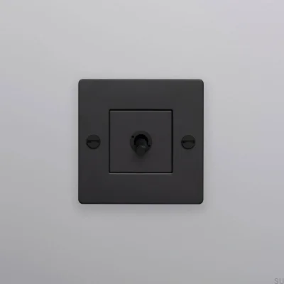 Interruptor único sem logotipo Cross 1G Aço Preto Padrão Europeu