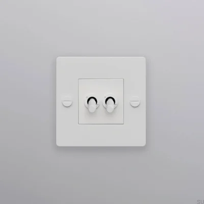 Interruptor duplo sem logotipo Cross 1G Aço Branco Padrão Europeu