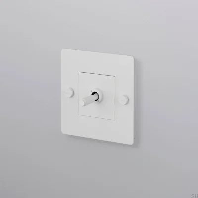 Interruptor único sem logotipo Cross 1G Aço Branco Padrão Europeu