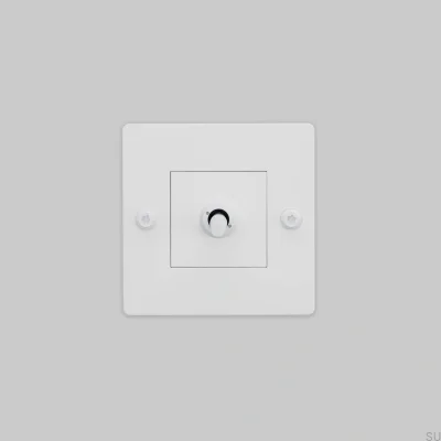 Interruptor único sem logotipo Linear 1G Aço Branco Padrão Europeu