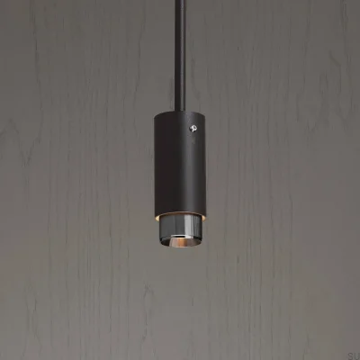 Luminária pendente Exhaust Linear em Aço Grafite com Detalhes Prateados