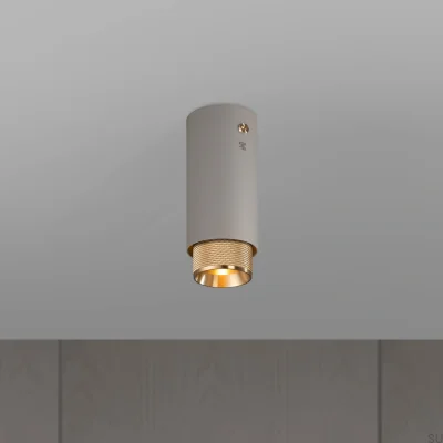 Luminária de teto Exhaust Cross Steel Grey com spots de latão