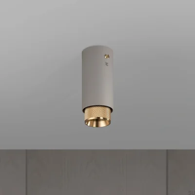 Luminária de teto Exhaust Cross Steel Grey com spots de latão