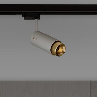 Escapamento Linear Cinza Aço com Refletor de Trilho em Latão