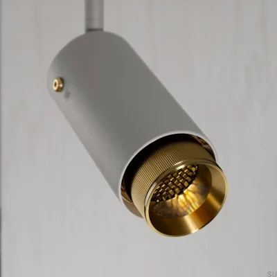 Escapamento Linear Cinza Aço com Refletor de Trilho em Latão