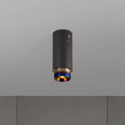 Exaustor Linear em Aço Grafite com Refletor de Teto em Aço Queimado