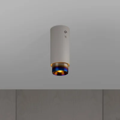Exaustor Linear Cinza Aço com Spot de Teto em Aço Queimado