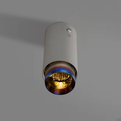 Exaustor Linear Cinza Aço com Spot de Teto em Aço Queimado